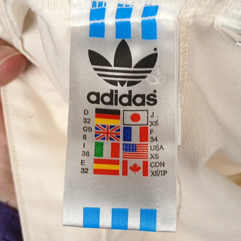 Adidas AGC002 All White Canvas Shorts 3 Stripe w/ Zipper 2005 12